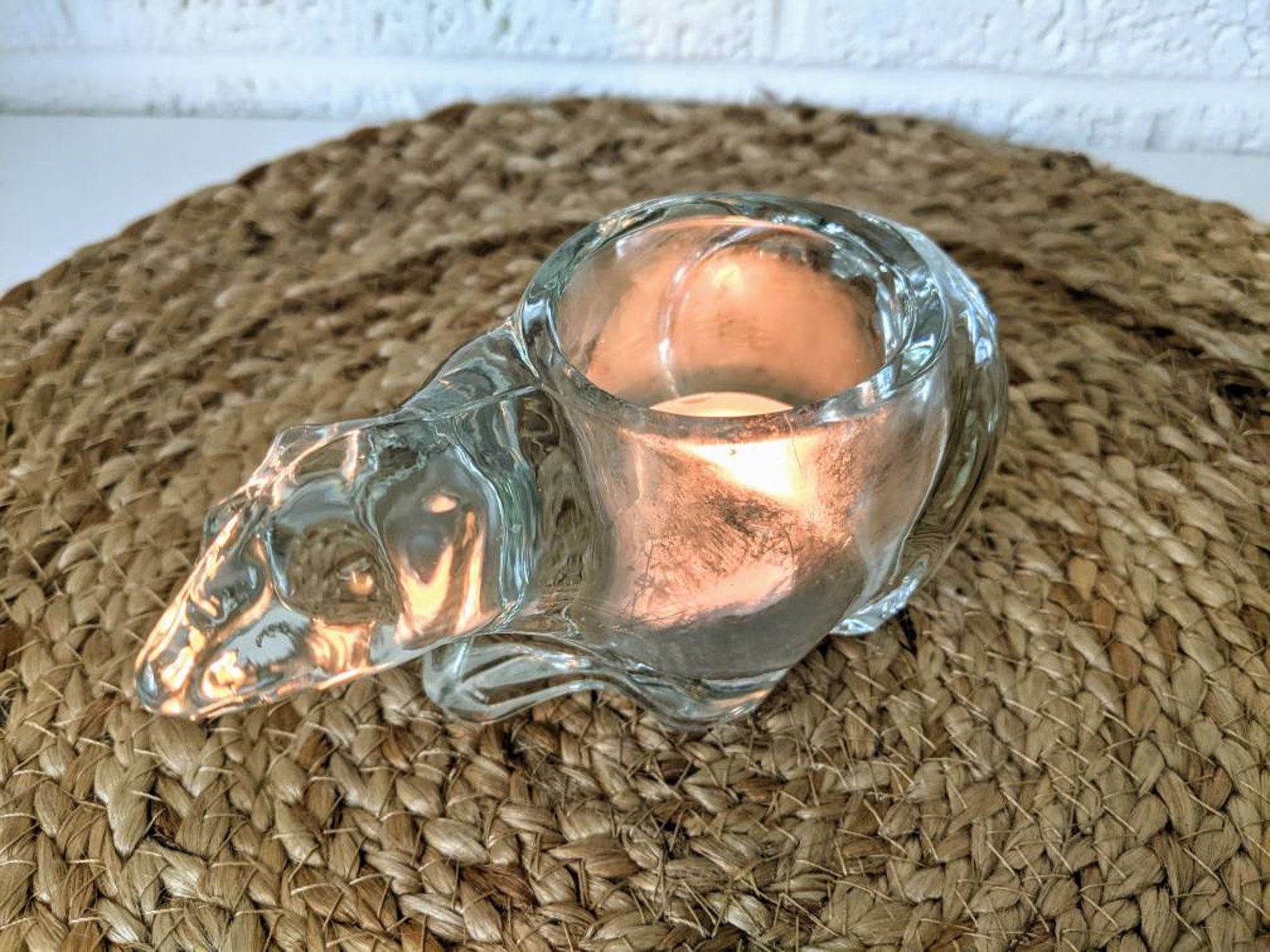 Vintage Indiana Glass Polar Bear Candleholder Planter or Etsy