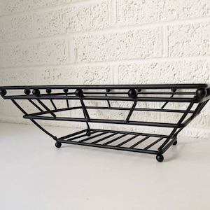 Vintage Metal Wire Basket | Mid-Century Modern Fruit Bowl