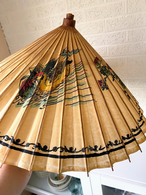 Vintage Asian Umbrella Parasol | Paper Parasol | … - image 2