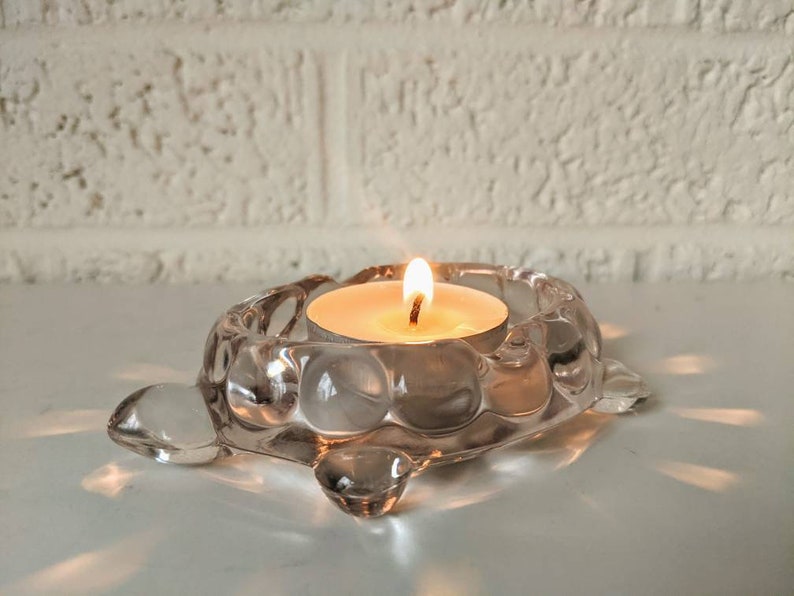 Vintage Glass Turtle Ashtray Candleholder or Ring or Trinket Etsy