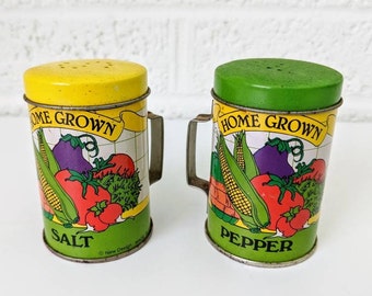 Vintage Time Salt and Pepper Shakers | Home Grown | Green and Yellow