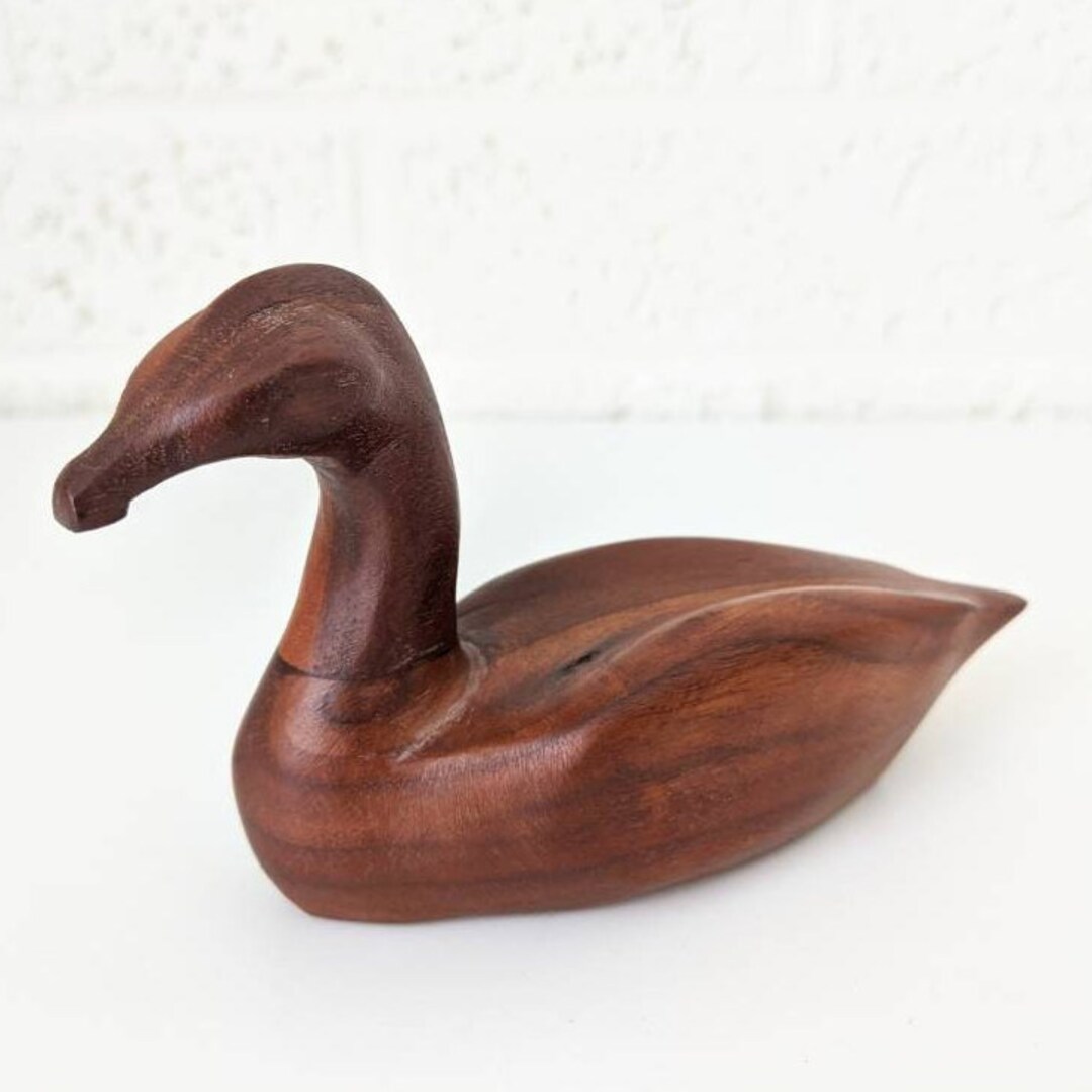Small Vintage Hand Carved Duck - Etsy