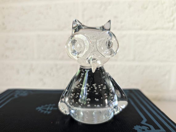 ヴィンテージの吹きガラスのフクロウの置物 - Etsy 日本