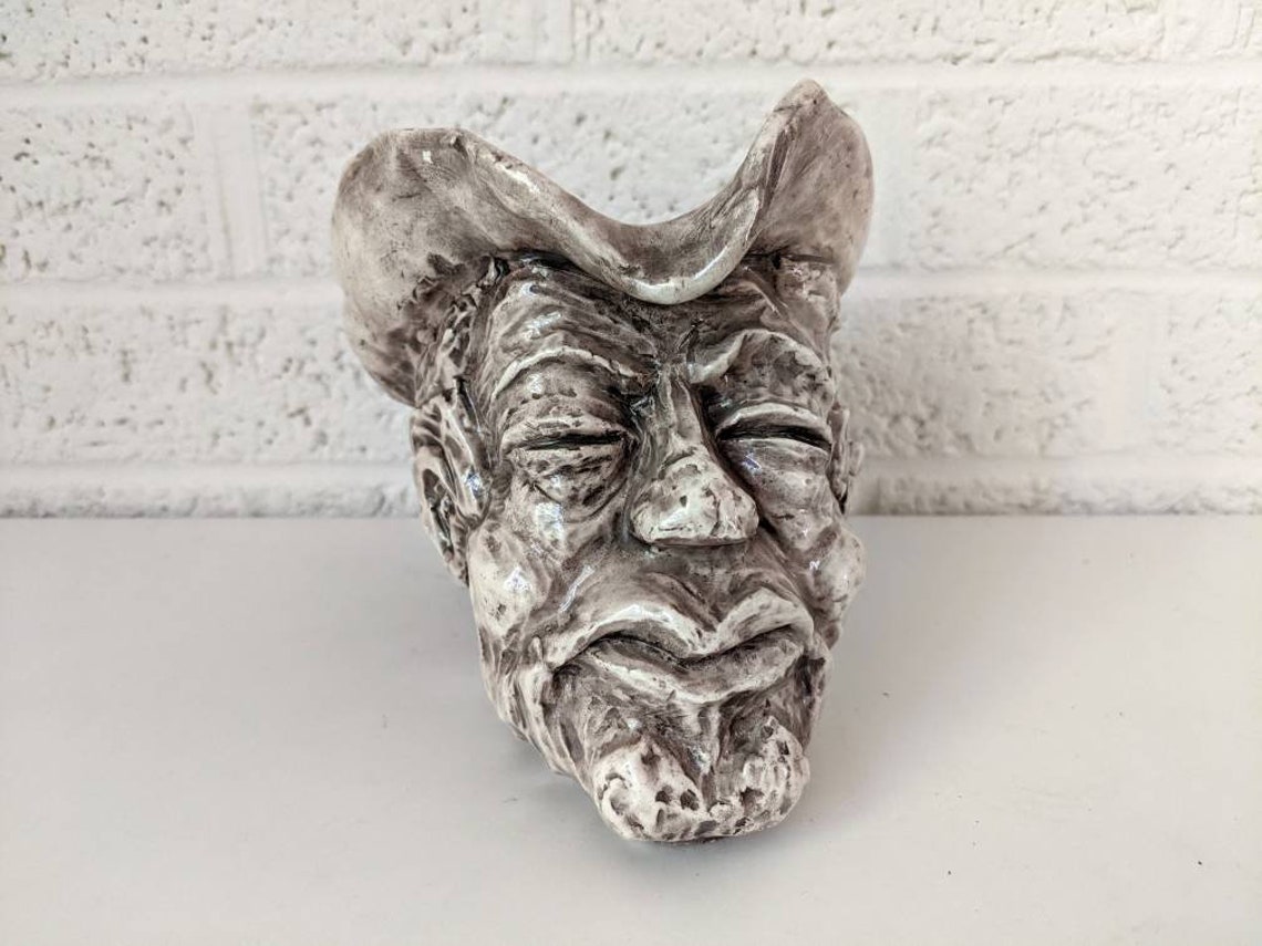 Vintage Pottery Face Mug or Vase Head Vase Etsy
