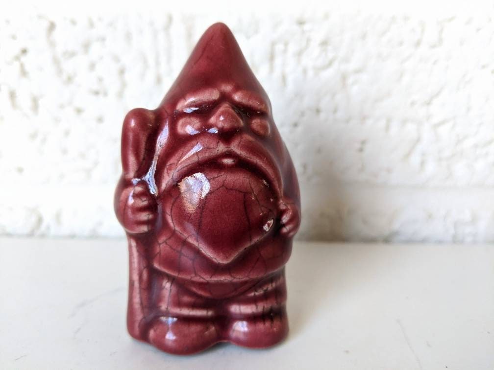 Vintage Ceramic Gnome Figurine Etsy