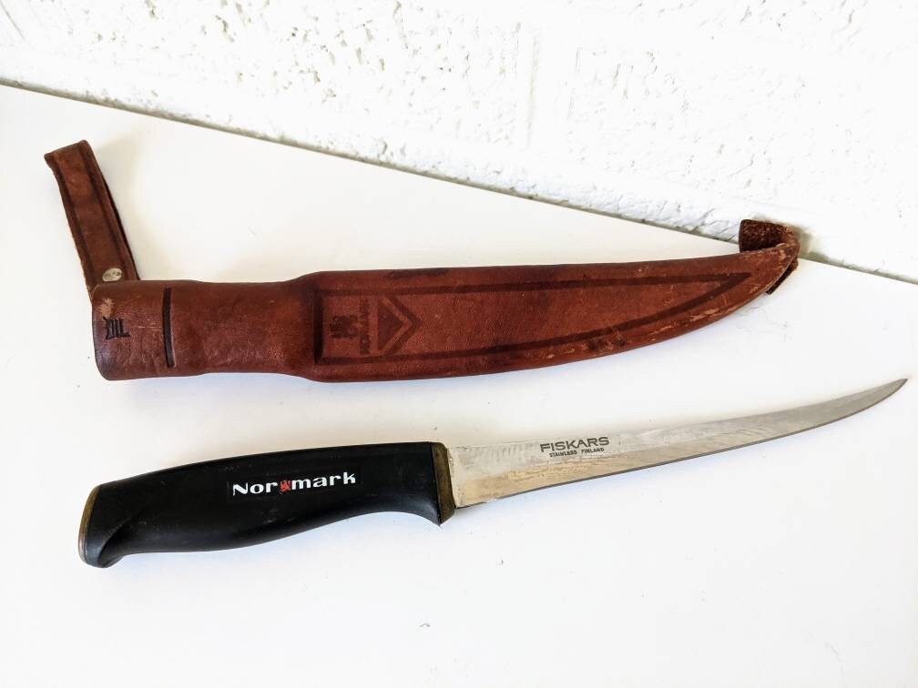 Vintage Normark Fillet Knife Puukko Knife Made in Finland Fiskars Stainless  Steel Blade With Original Leather Sheath - Etsy