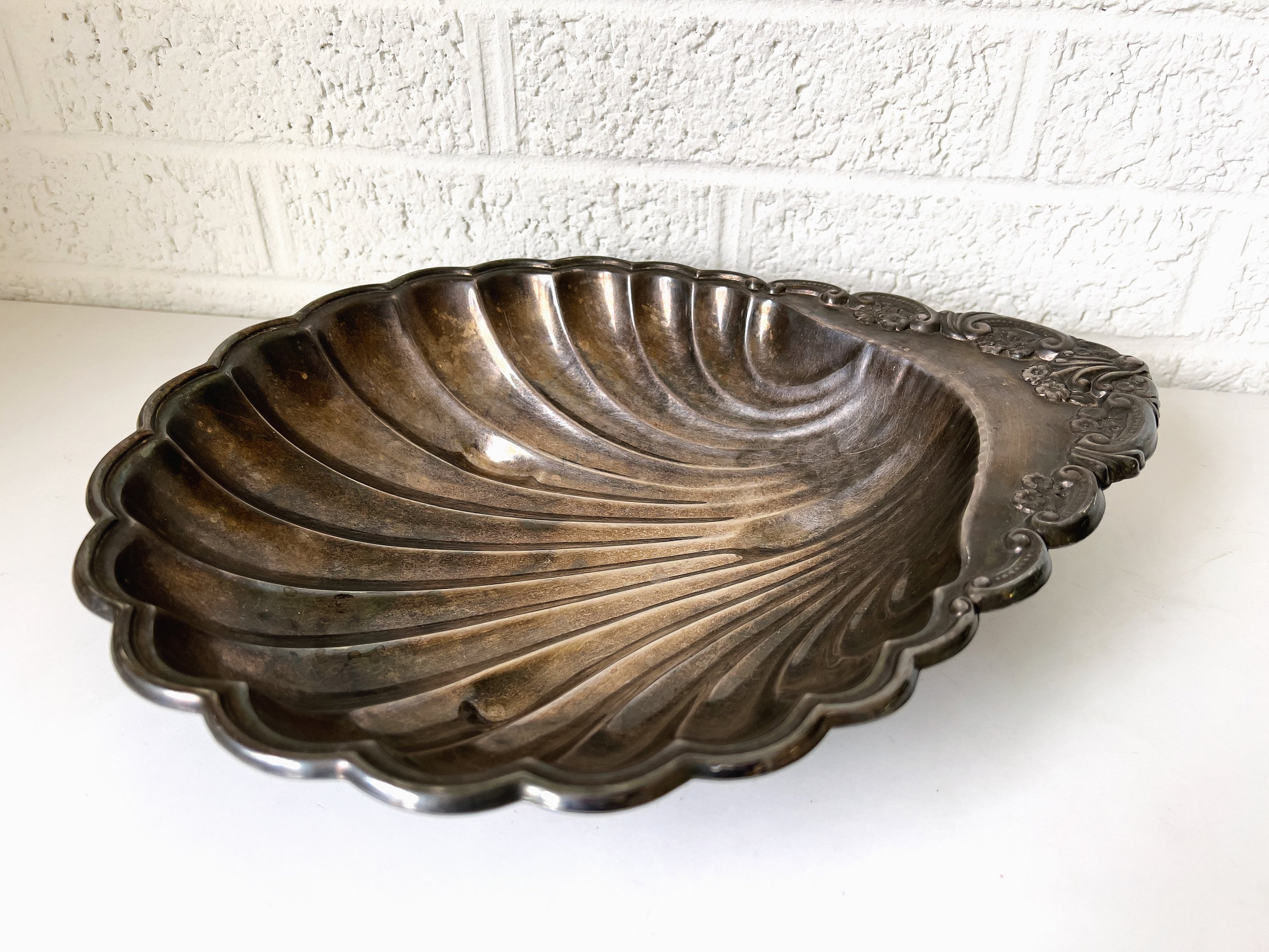 Vintage Silver Shell Serving Platter Dish - Etsy