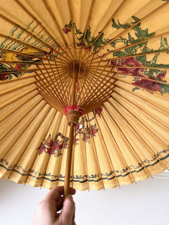Vintage Asian Umbrella Parasol | Paper Parasol | … - image 6