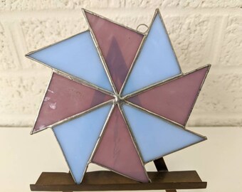Vintage Suncatcher | Eight Triangles | Blue Purple