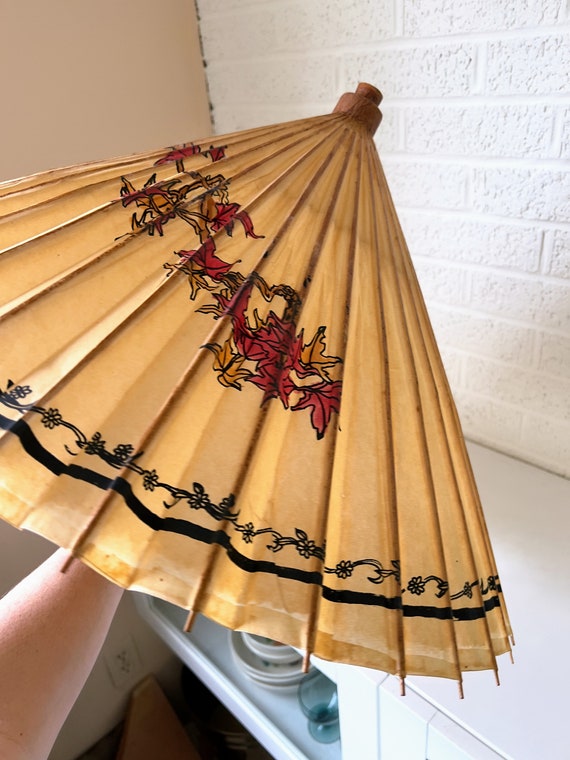 Vintage Asian Umbrella Parasol | Paper Parasol | … - image 9