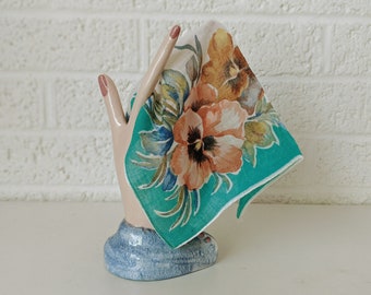 Vintage Handkerchief with Pansies in the Corners