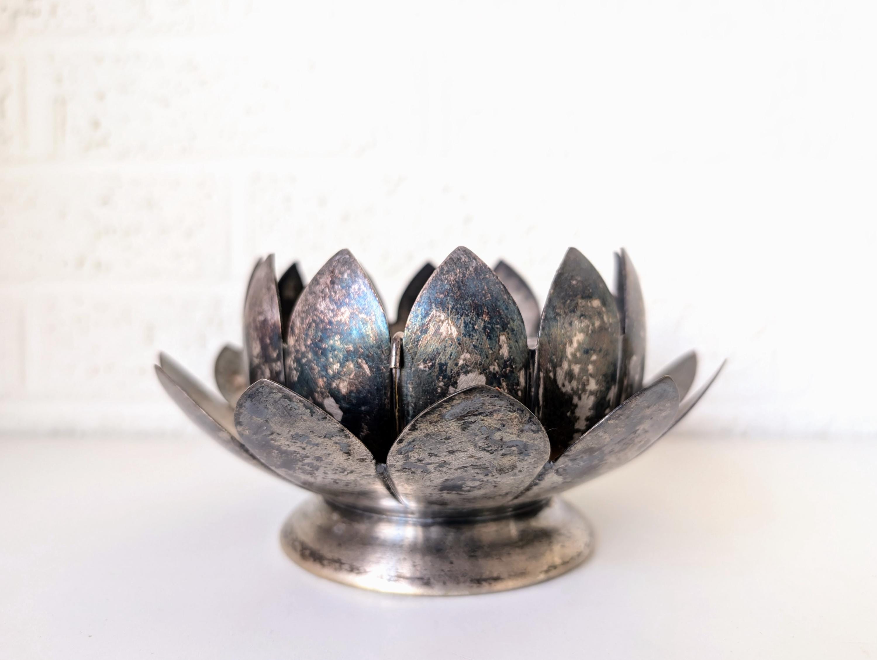 Vintage Leonard Silver Flower Frog | Lotus Petal Floral