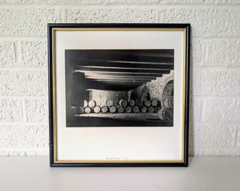 Fotografía artística vintage enmarcada / Barriles de bodega / Louisbourg, NS
