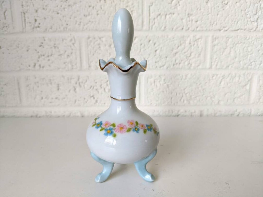 Vintage Porcelain Bud Vase | Hand Painted and Signed | Footed Vase ...