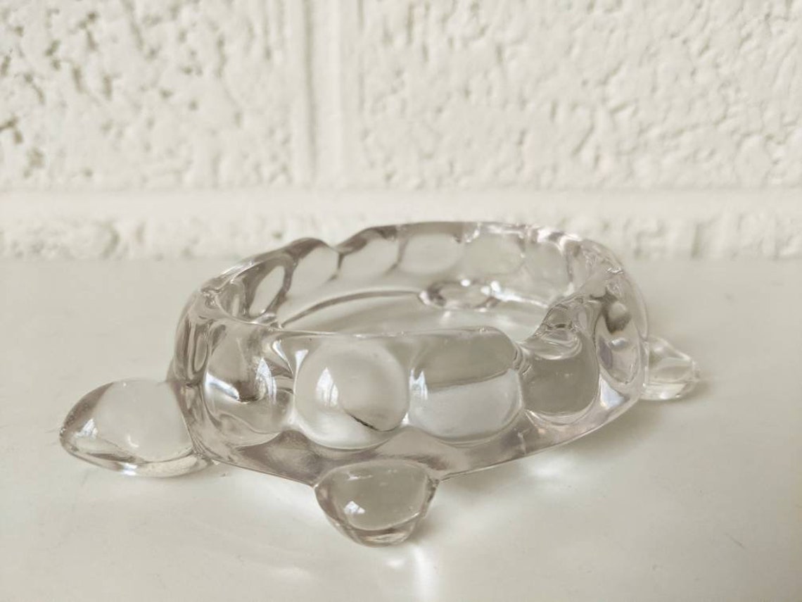Vintage Glass Turtle Ashtray Candleholder or Ring or Trinket Etsy