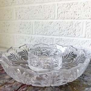 Vintage Fifth Avenue Crystal Chip or Cracker Bowl and Plate Set | New in Box