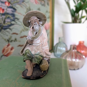 Figurina cinese d&#39;epoca Mudman / Ceramica d&#39;arte cinese antica / Studioso seduto