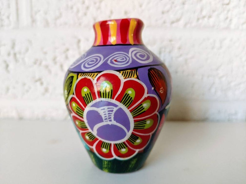 Terra Cotta Bud Vase Vintage Isidora Mexico Pottery Vase