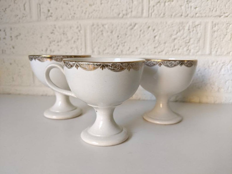 PAIR Vintage K. T. & K. China Pedestal Coffee or Tea Cups Etsy