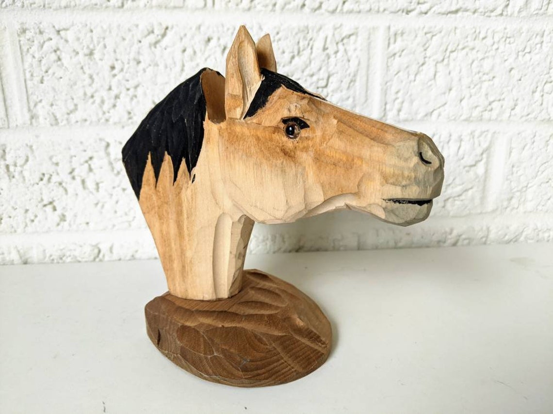 Vintage Wooden Horse Head Glasses Holder or Card Holder Etsy