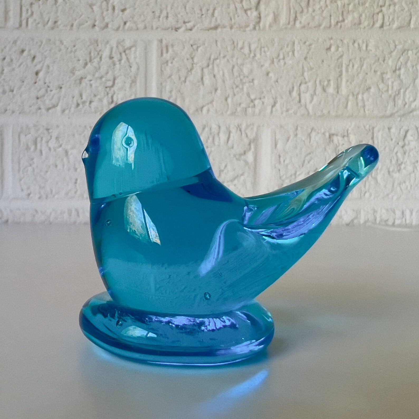 Vintage Glass Bluebird Figurine - Etsy