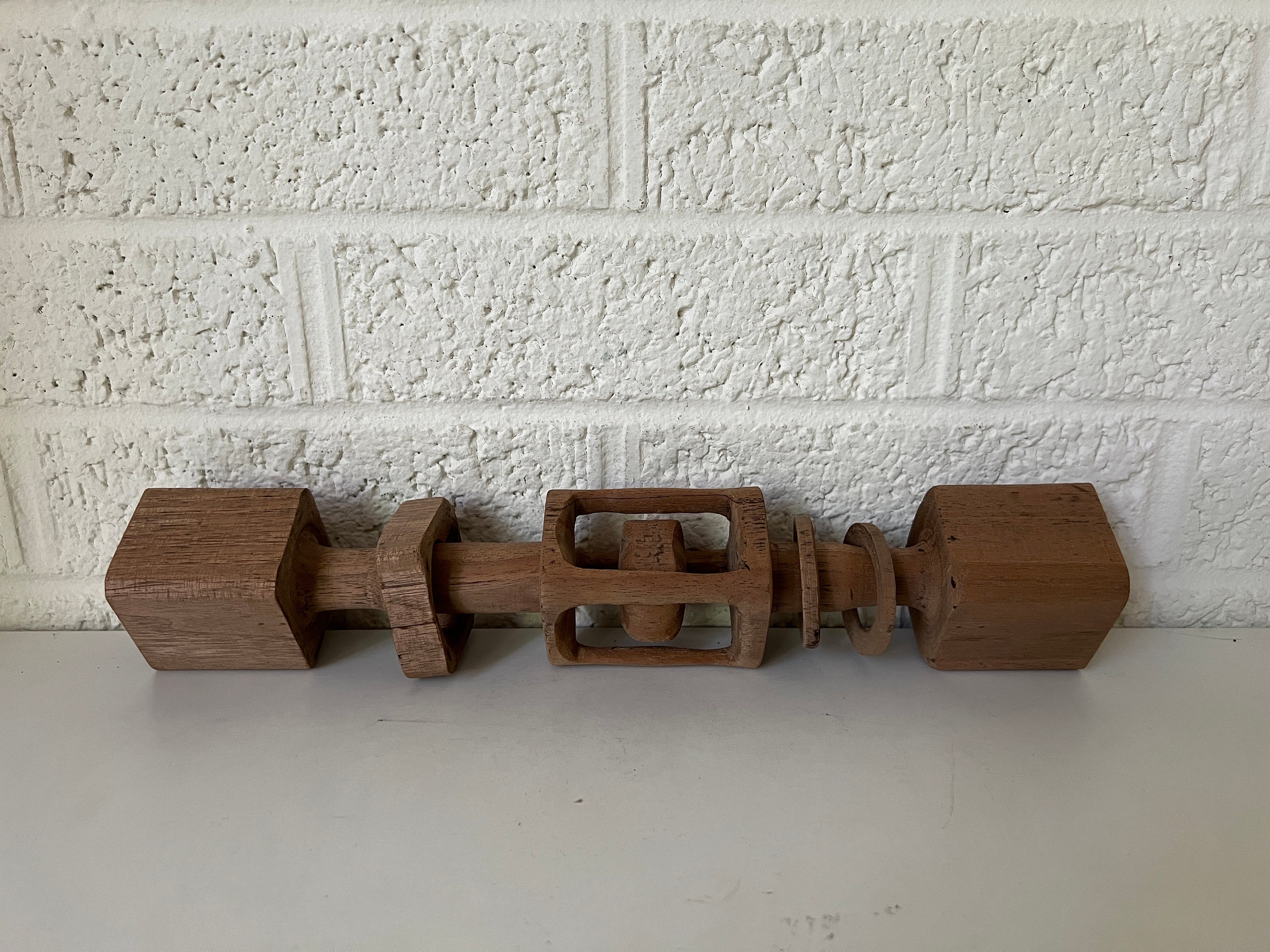 ANCIEN EN BOIS Vache Cart Figurine Original Ancien Main Sculpté EUR 66