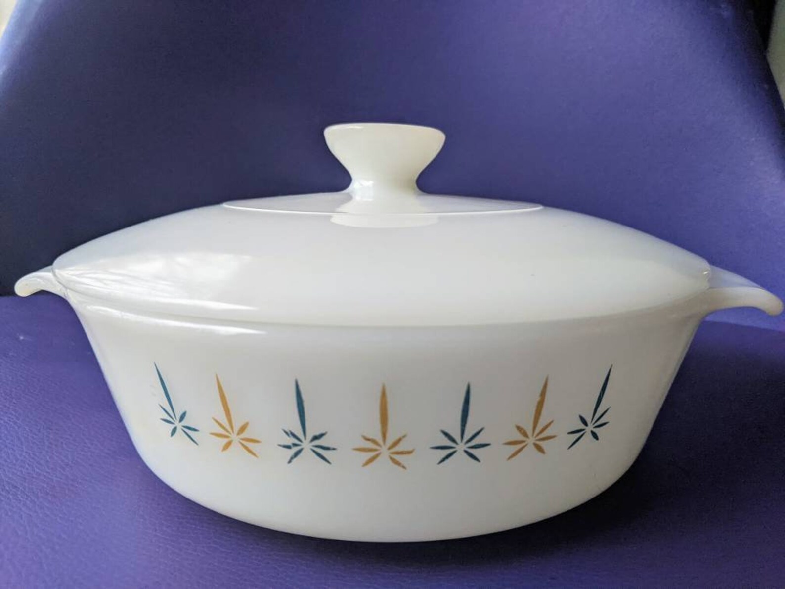 Vintage Fire King One Quart Casserole Dish with Lid Candle Etsy