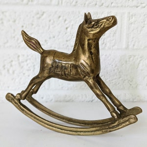 Vintage Brass Rocking Horse Figurine