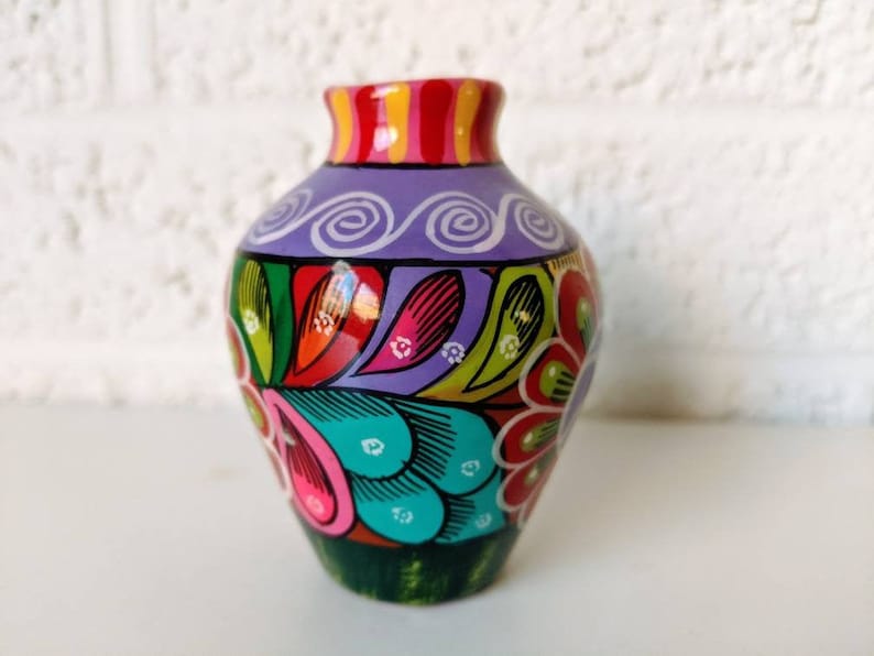 Terra Cotta Bud Vase Vintage Isidora Mexico Pottery Vase