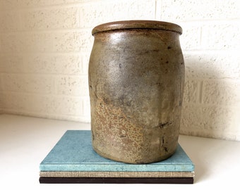 Vintage or Antique Stoneware Jar | Large Pottery Vase or Jug | Vintage Crockery with Patina