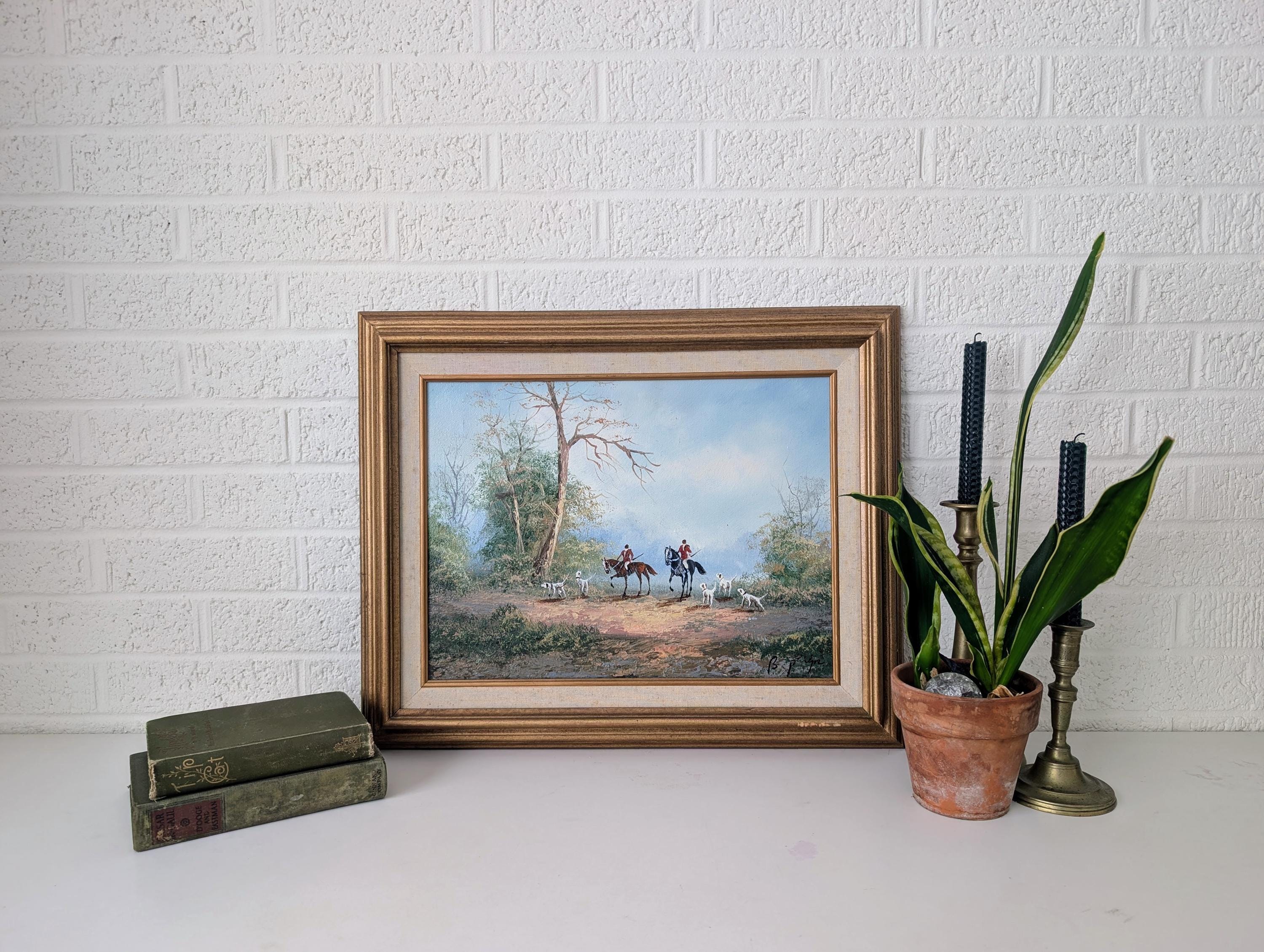 Original Signed Painting | Fox Hunt | B. Philips | Equestrian Art