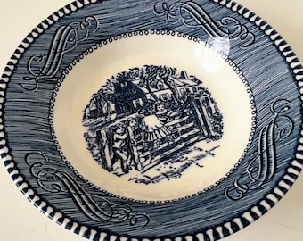 Vintage Currier And Ives Sauce Bowl | Old Farm Gate | Royal USA | 5.625”
