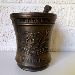 Vintage Commemorative Mortar and Pestle | Society of Apothecaries | 17th Century