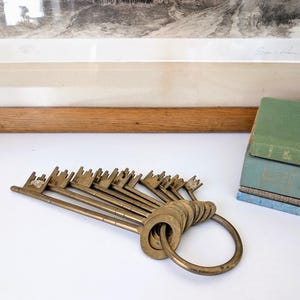 Vintage Set Brass Keys on Ring
