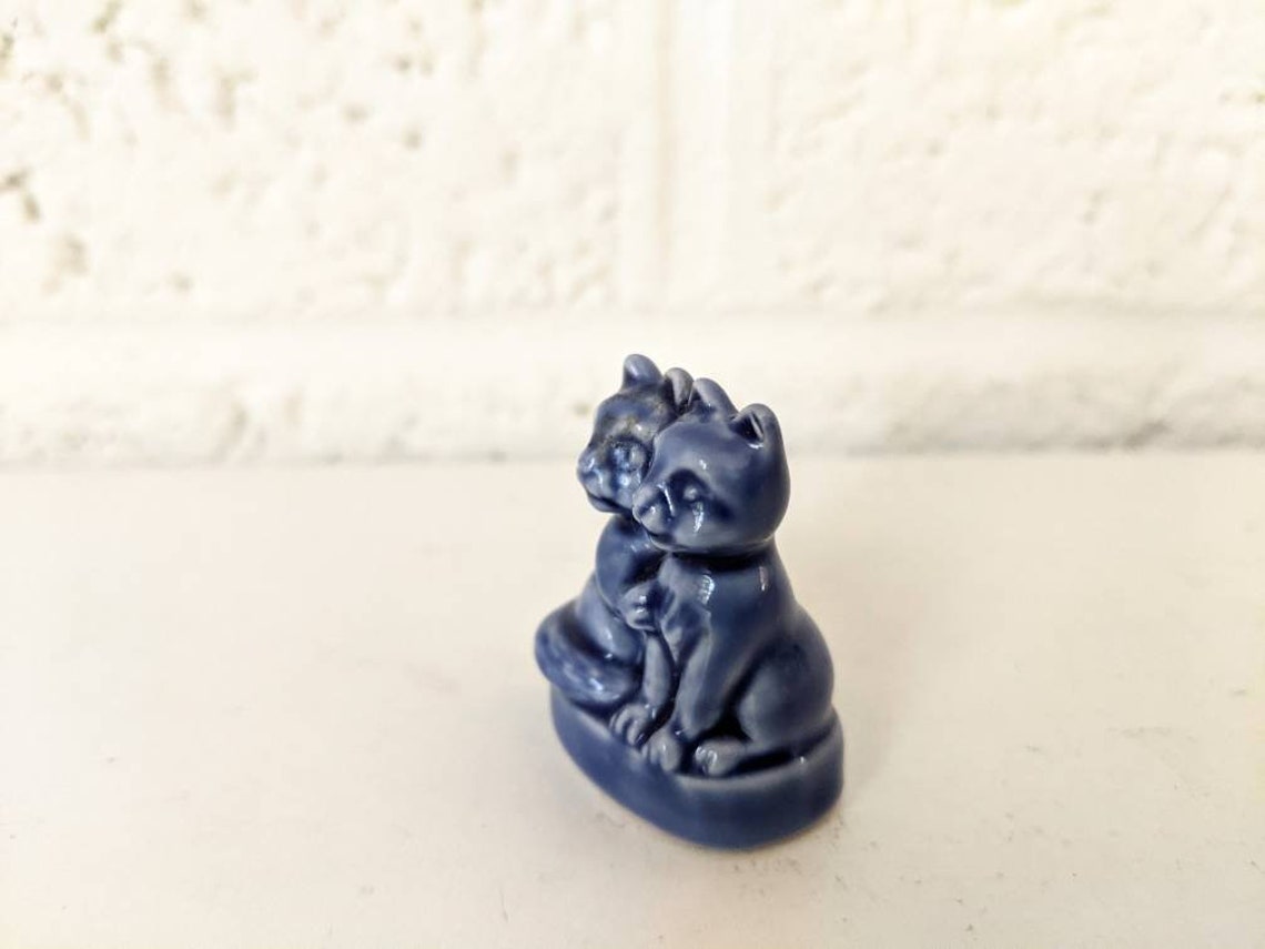 Vintage Wade of England Blue Cats Hugging Figurine Wade Etsy