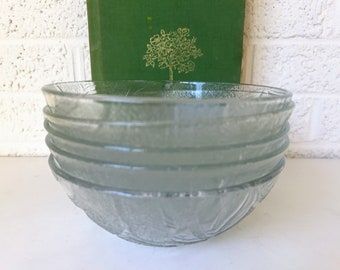  HIBISCUS ボウル 2個セット　ハイビスカス Set 5 or Individual Hibiscus Glass Bowls | Vintage Crystal Clear