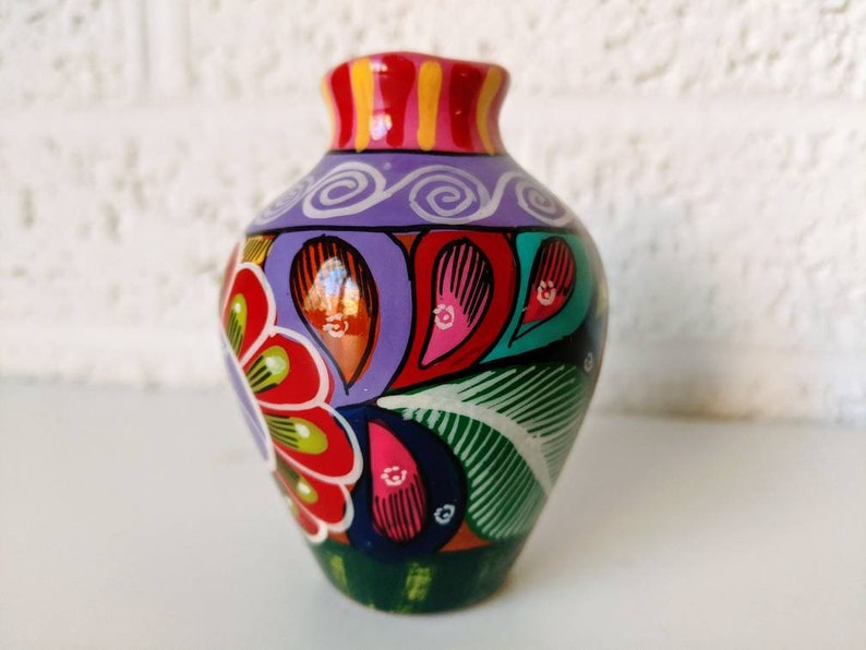 Terra Cotta Bud Vase Vintage Isidora Mexico Pottery Vase