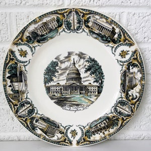 Vintage Washington DC Souvenir Plate | Capitol Collectible Plate | A Capsco Product | Capitol Souvenir | Washington D.C.