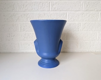 Vintage Studio Pottery Vase | Matte Periwinkle | Art Deco Urn Style Vase | Monmouth Pottery