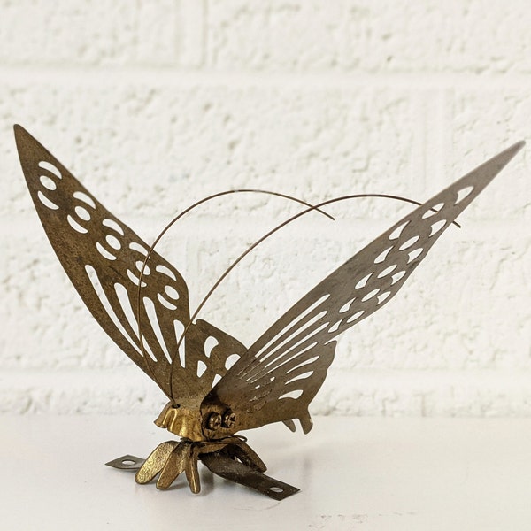 Vintage Brass Butterfly Wall Art | 3D Brass Butterfly