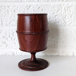 Vintage Hand Turned Wooden Goblet | Wood Cup