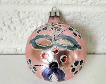 Vintage Hand Painted Glass Ornament