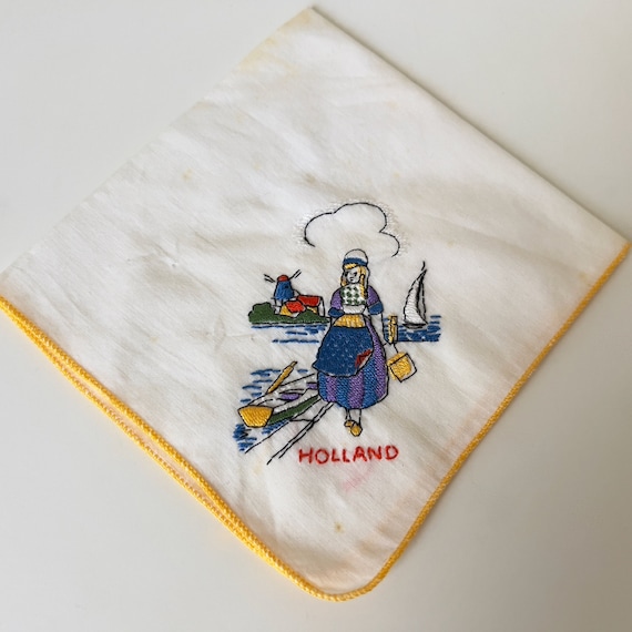 Vintage Embroidered Handkerchief | Holland | Souve