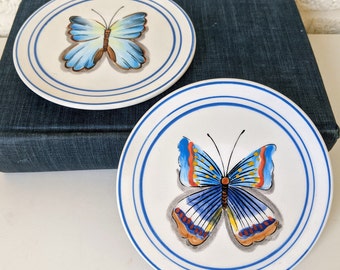 Pair Vintage Butterfly Coasters, Plates, or Ring Dishes | MWW World Market