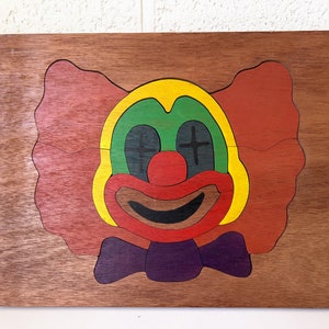 Vintage Wooden Clown Puzzle
