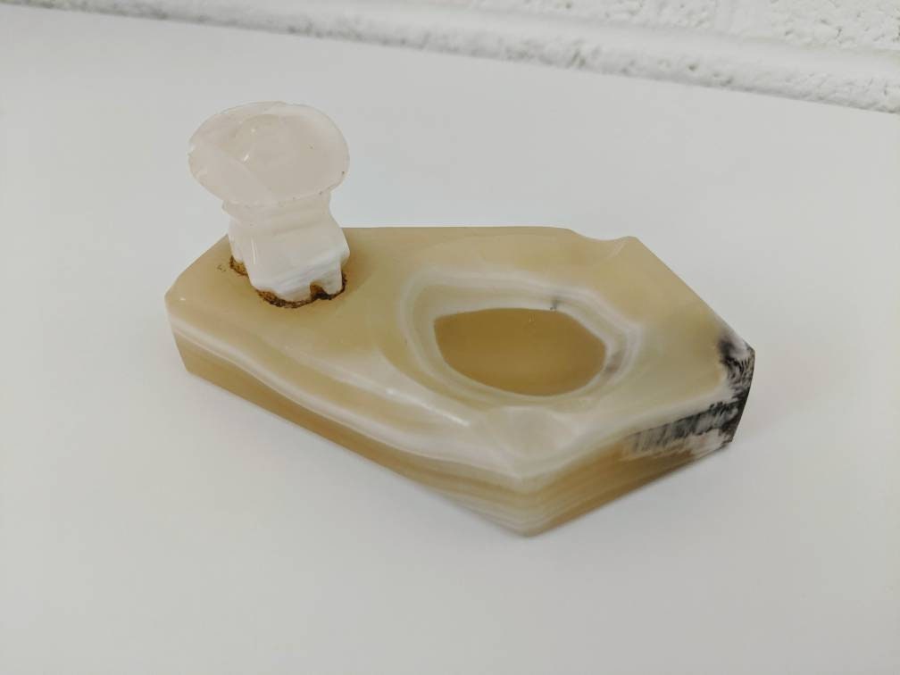 Vintage Pipe Stand Ashtray or Trinket Dish Carved Onyx Etsy