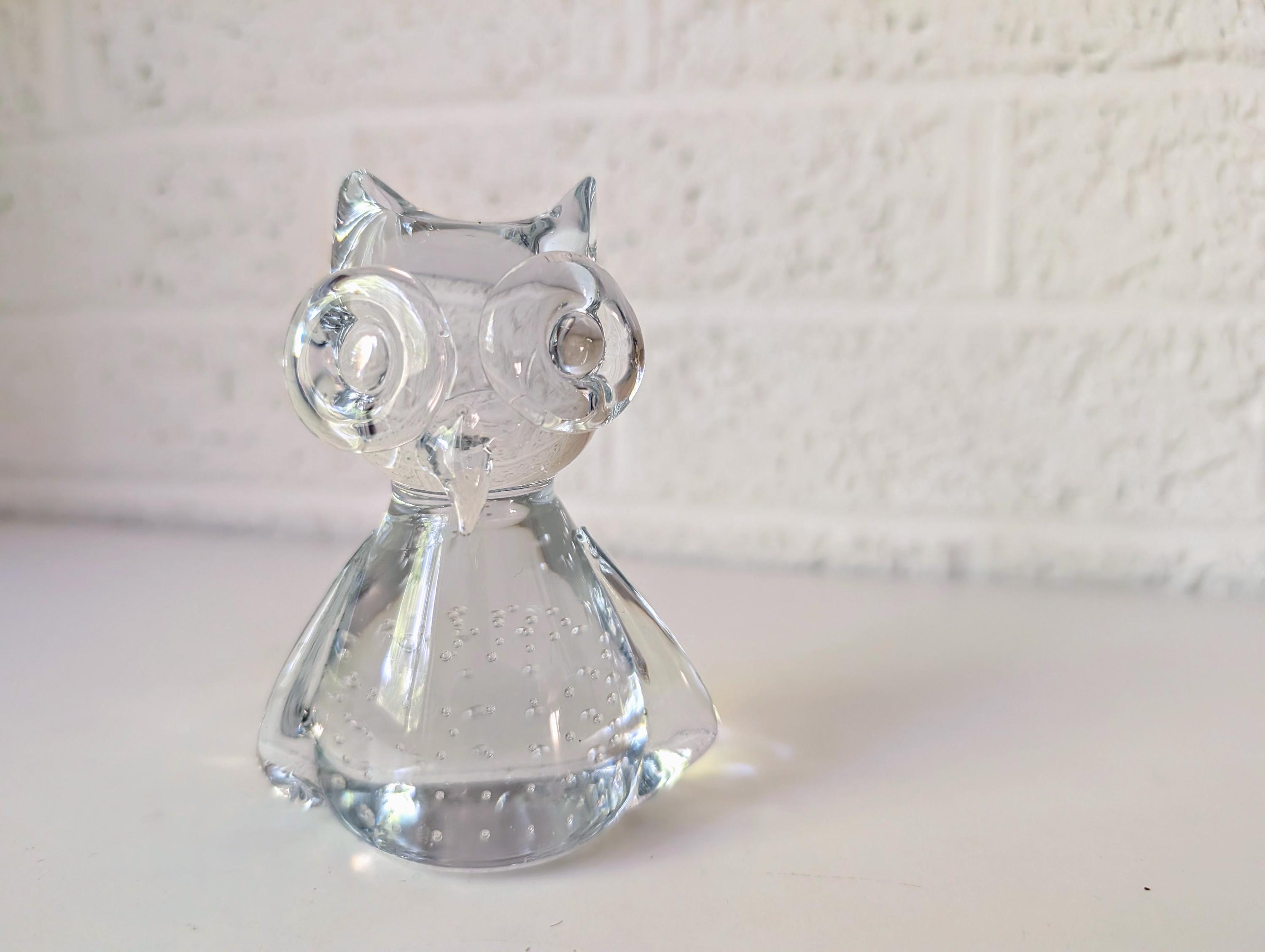 ヴィンテージの吹きガラスのフクロウの置物 - Etsy 日本