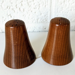 Vintage Hand Turned Wood Salt and Pepper Shakers