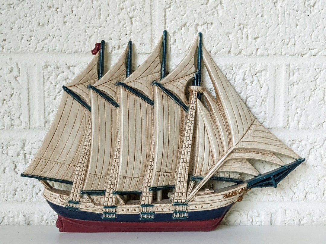 Vintage Burwood Ship Wall Art Sail Boat Wall Hanging Etsy