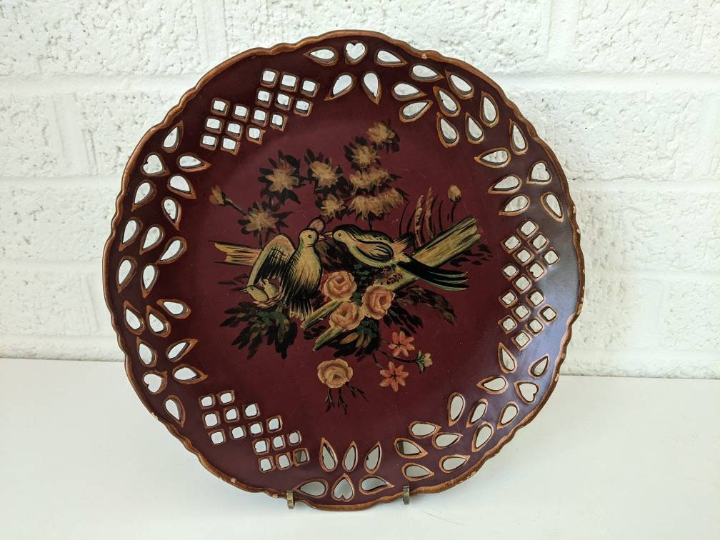 Art & Collectibles Vtg Raymond Waites Victorian Floral Wall Plate Gold